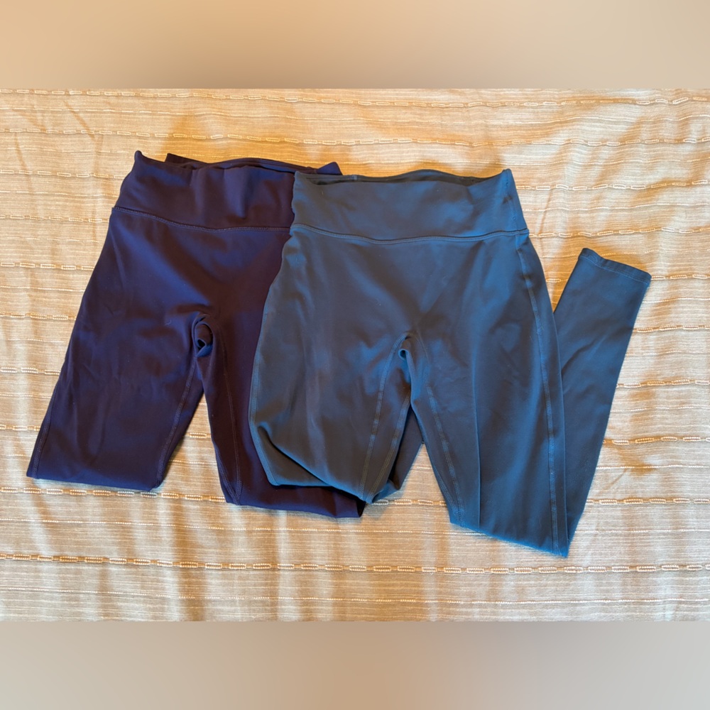 Fabletics Women's Navy and Teal Motion365 Full Length Leggings